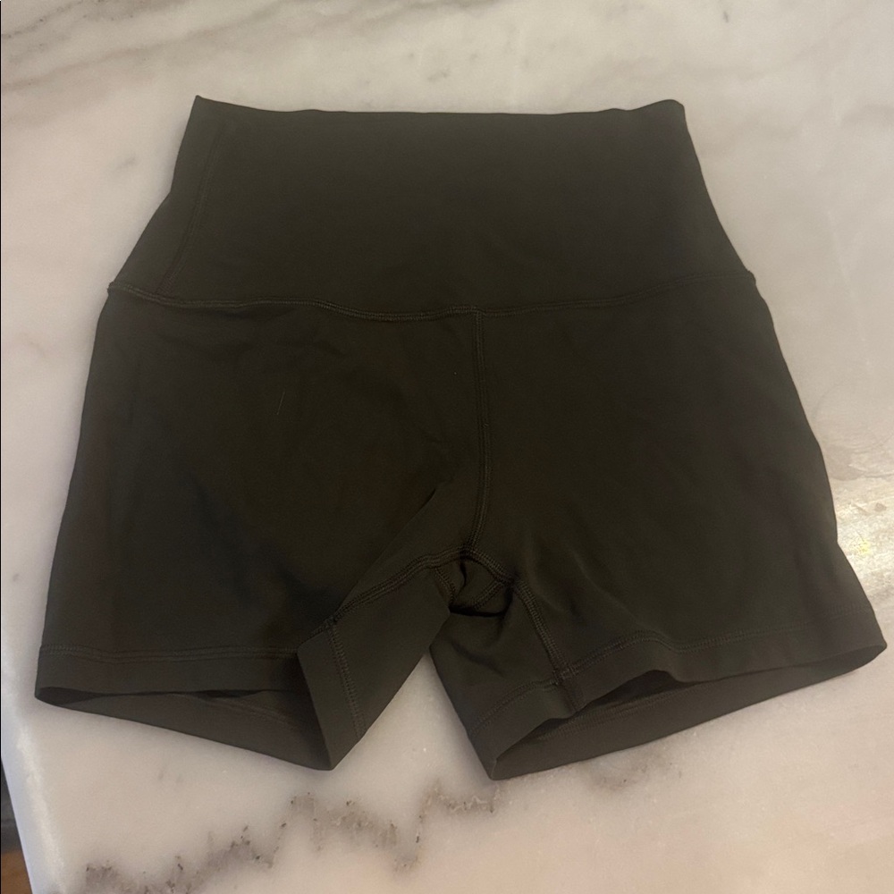 CRZ Yoga High-Waisted Dark Green Shorts